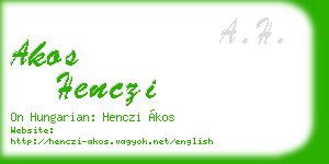 akos henczi business card